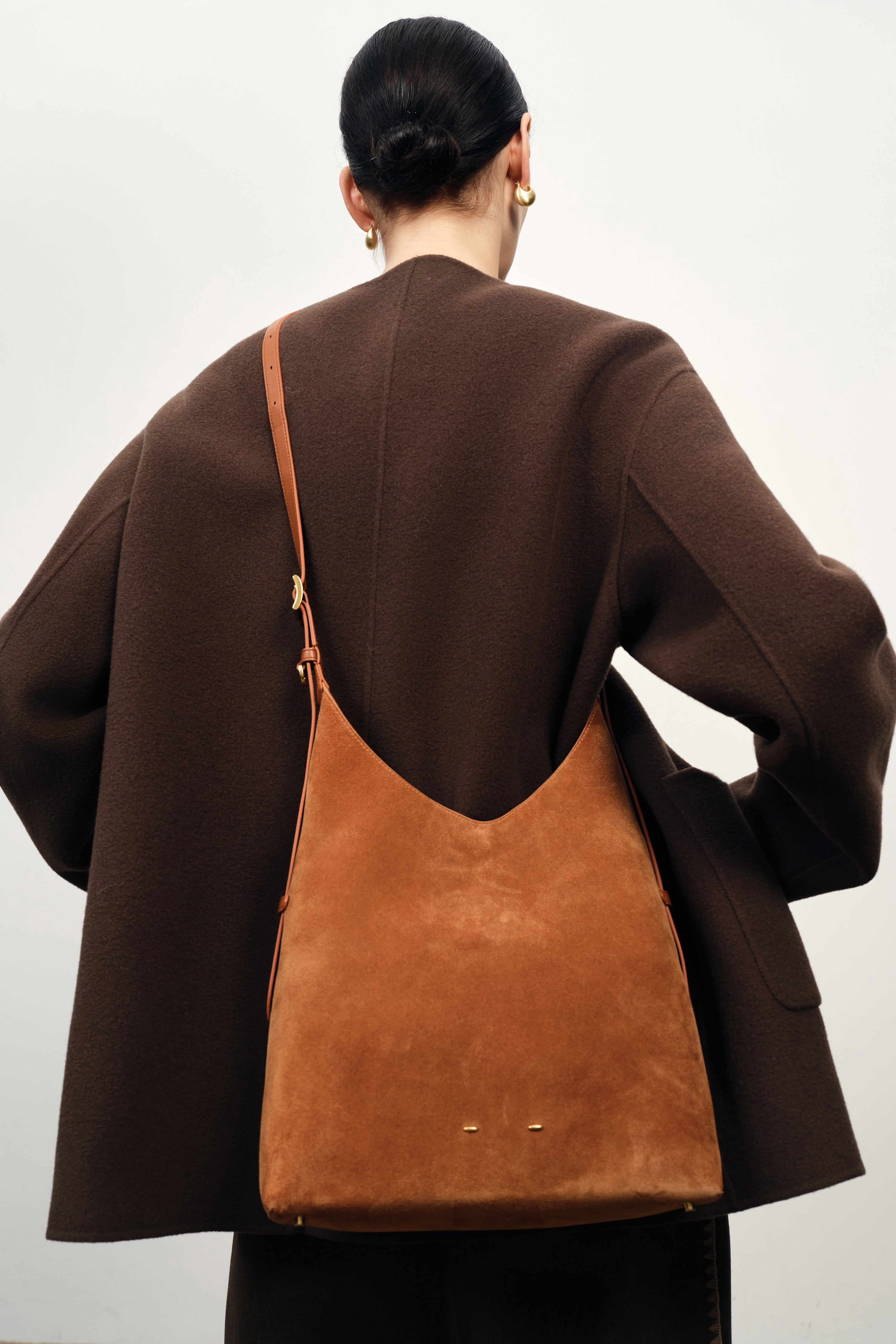 Duomo Medium Hobo Bag in Suede