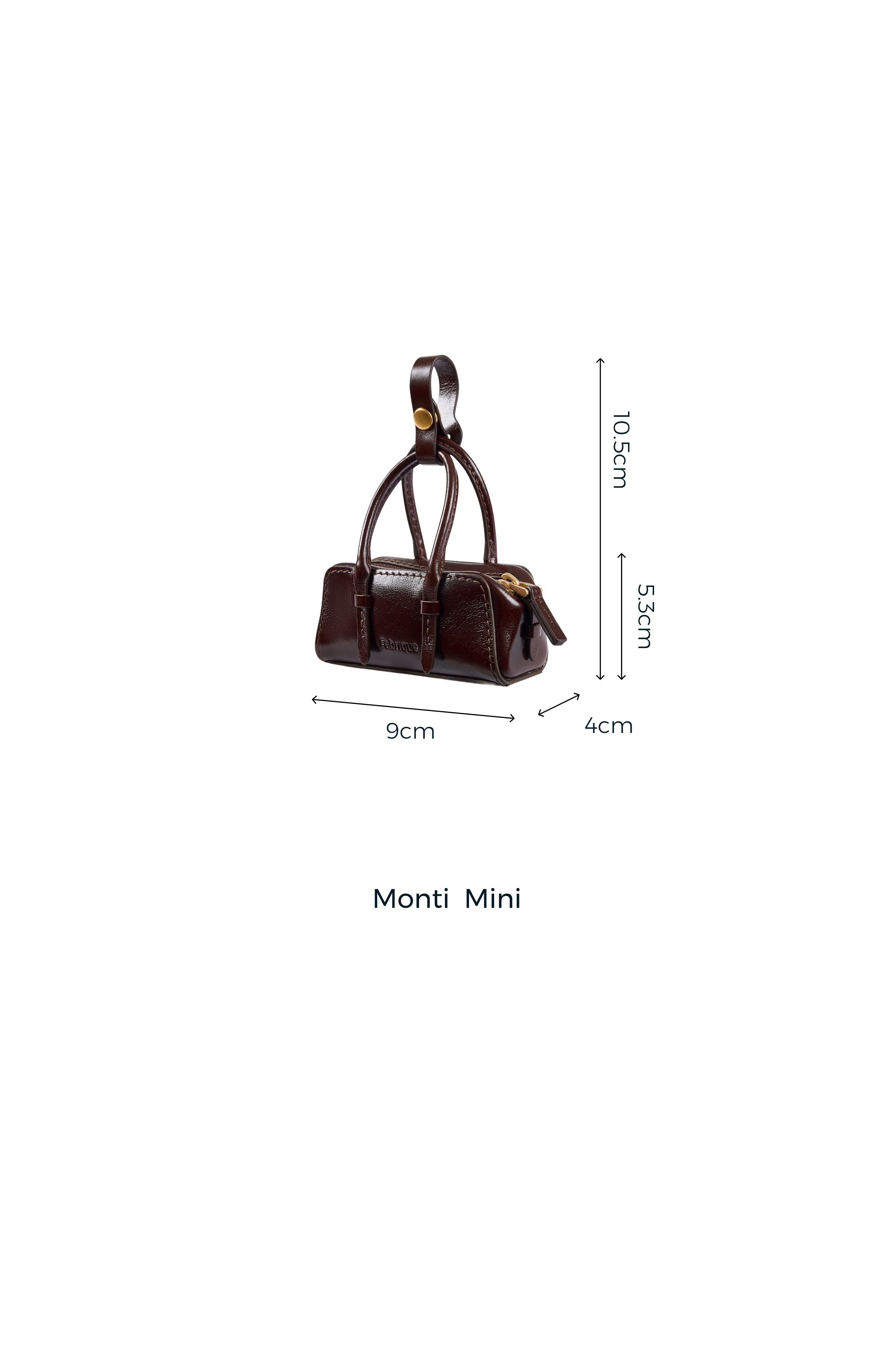 Monti Mini Bag Charm in Oiled Waxed Top Grain Leather