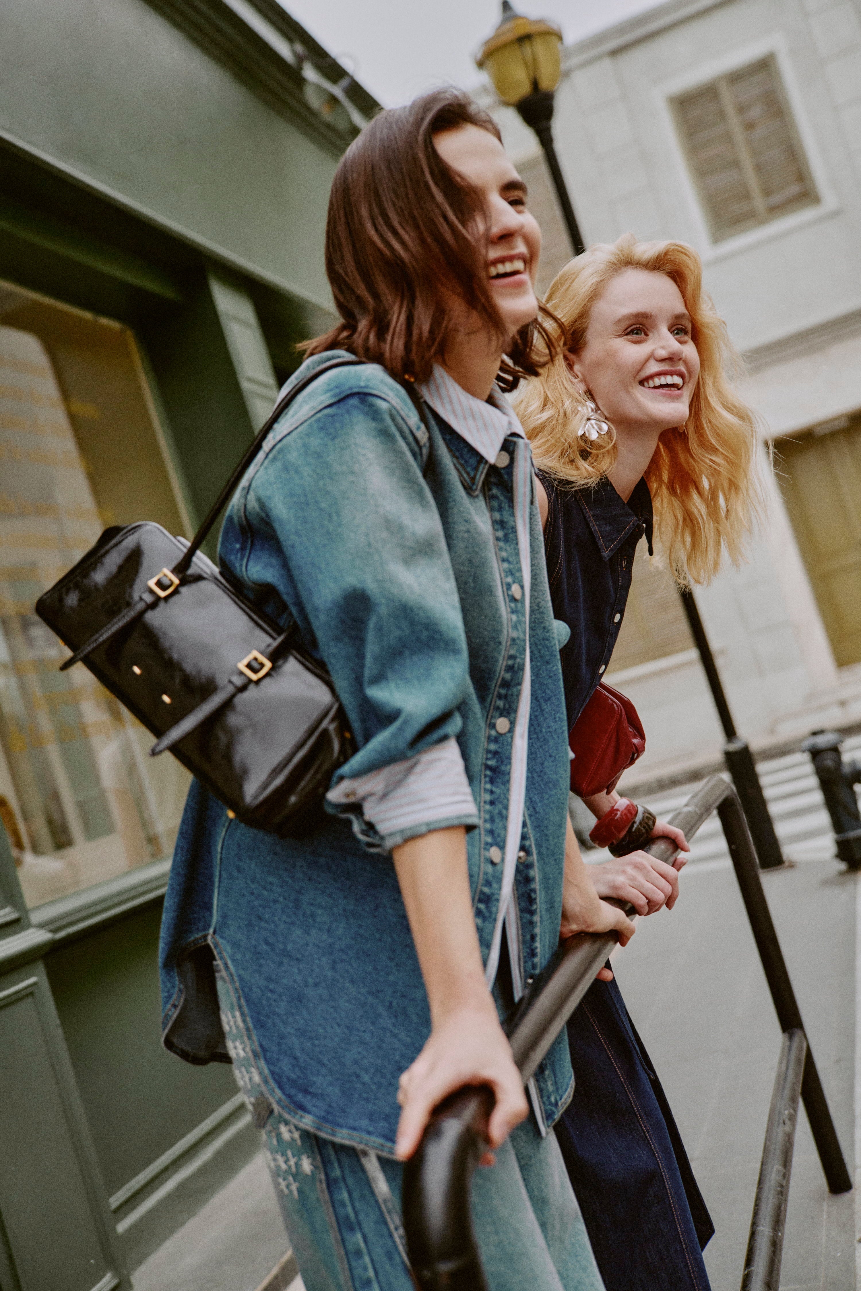Monti East West Shoulder Bag in Oiled Waxed Top Grain Leather